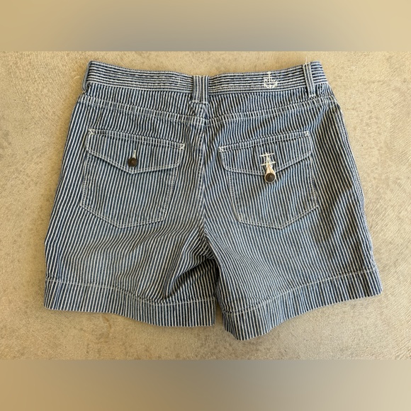 Ralph Lauren Striped Blue Women's Shorts Size 4 100% Cotton - Picture 5 of 10